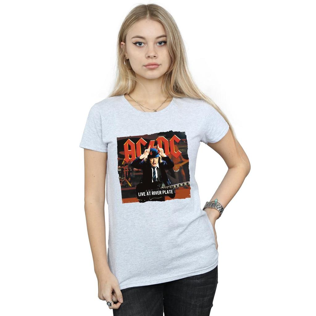 AC/DC Womens/Ladies Live At River Plate Columbia Records Cotton T-Shirt