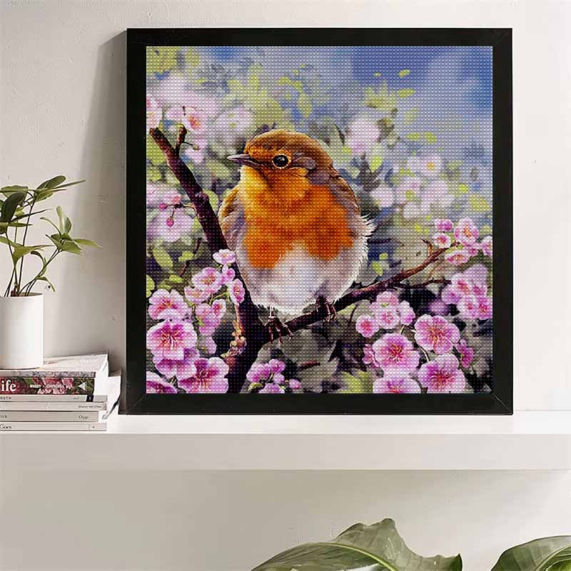 New Arrival 5D DIY Full Circle Diamond Painting "Bird on a Branch" Embroidery Cross Stitch Home Decor Gift