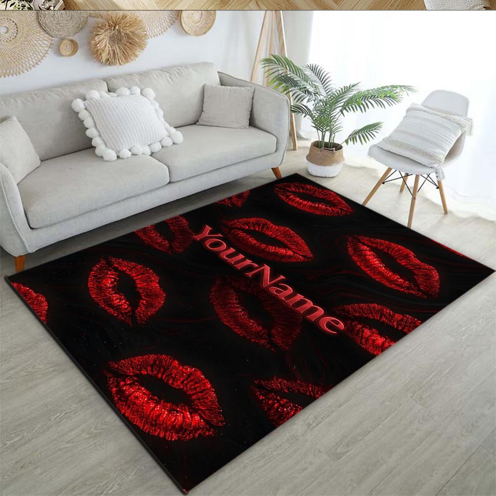 Rose Personalized Text Floor Mat Suitable for Foyer Study room Kitchen Entryway Anti-slip Rug Anime Office Decor