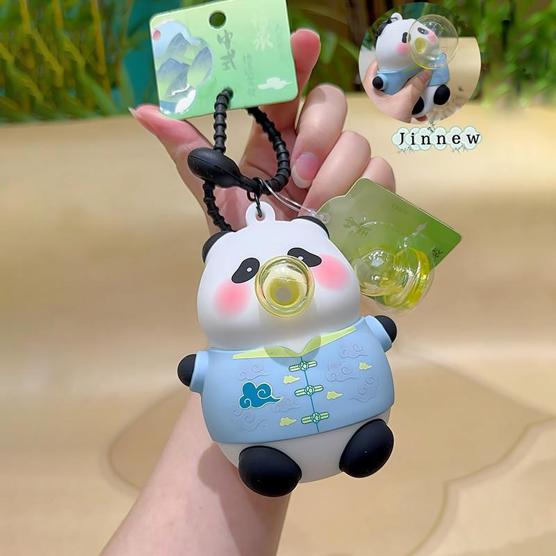 Cartoon Panda Silicone Keyring With Bubble Effect For Daily Use And Key Organizer