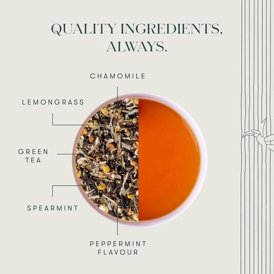 Luxmi Estates Minty Mile Chamomile Mint Green Tea 25 Tea Bags (50g) Pack | Certified Organic Green Tea | 50 Cups