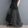 Черная хлопковая юбка больших размеров с высокой талией, летняя повседневная свободная длинная женская юбка