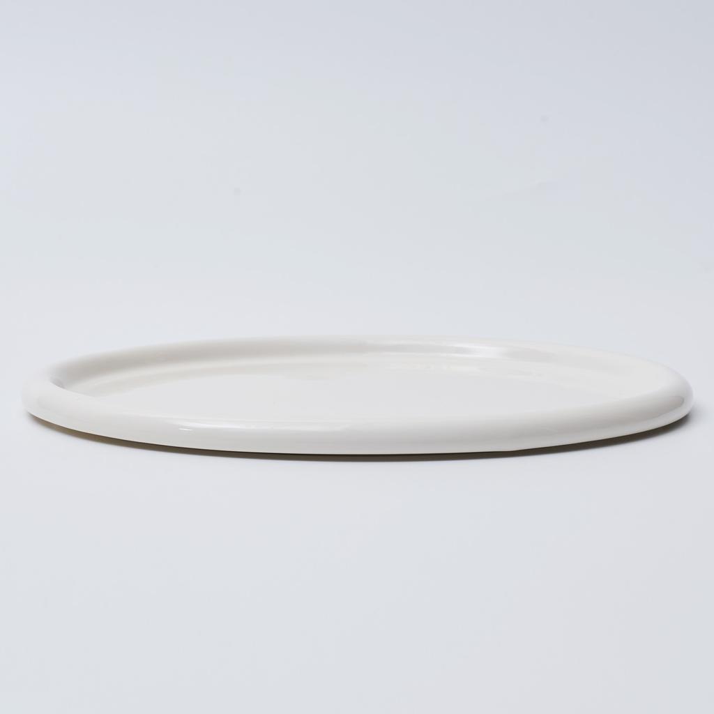 LASSIETTE NUBE Ceramic Large Round Plate Dishwasher Safe Yellow, White