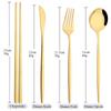 4 шт., зеркальная посуда из нержавеющей стали, золотая портативная посуда, нож, вилка, ложка, 304 палочки для еды, набор столовых приборов в западном стиле, набор столовых приборов
