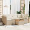 VidaXL Garden Lounge Set with Cushions 7 Pcs Beige Braided Resin 3223559