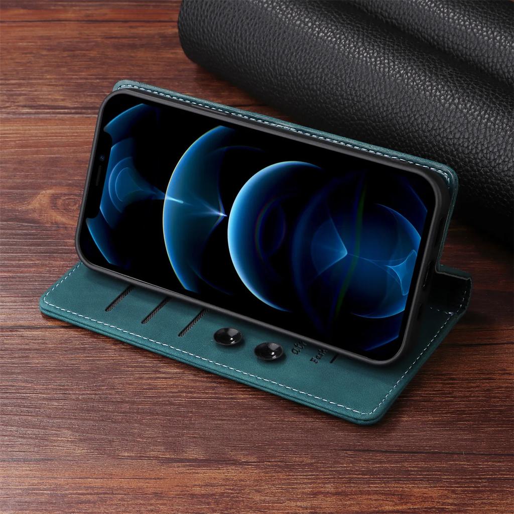 Leather Wallet Case For Samsung Galaxy S8 S9 S10 S20 S21 FE S22 S23 Plus S24 S25 Ultra Holder Flip Stand Phone Bags Cover