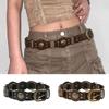 Vintage Rivet Waist Belt Grommet PU Leather Waistband Retro Waist Cinch Belt  Female Jeans