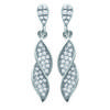 [M1115] - Silver 'Sissi' Earrings, Silver-white (rhodium-plated) - 25x4 Mm