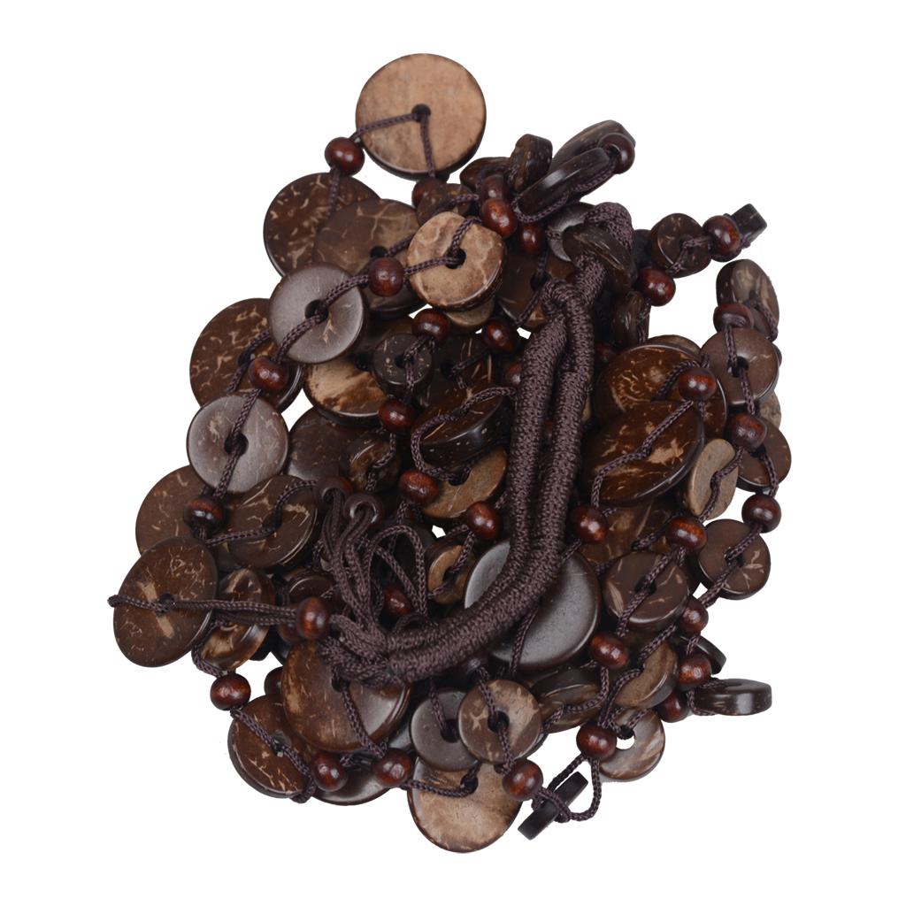 Многослойное ожерелье из скорлупы кокосового ореха в богемном стиле