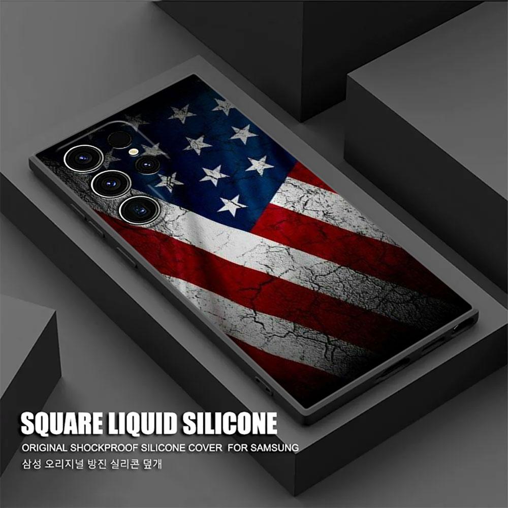 Американский флаг США Пятиконечная звезда Чехол S25 Ultra для Samsung Galaxy S25 S24 S23 S20 S21 FE S22 Ultra S10 Plus Мягкая крышка для телефона