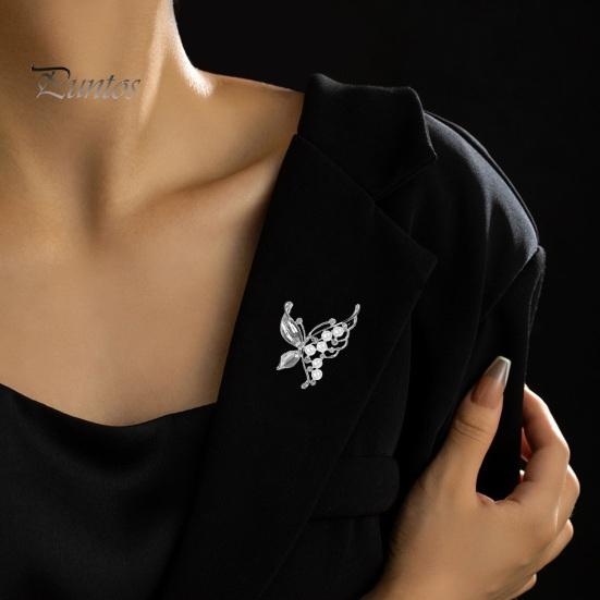 Брошь-бабочка со стразами, женская стильная легкая, роскошная, изысканная, нежная, уникальная, корсаж из искусственного жемчуга