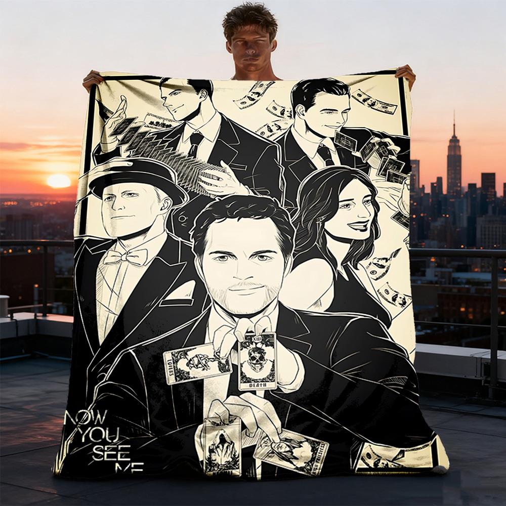 1pc Magic Tricks Outdoor Flannel Throw Blanket Soft, Cozy, Warm All Season, Machine Washable,
