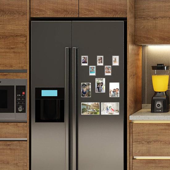 Magnetic Photo Frame Acrylic Refrigerator Magnet Transparent Reversible Photo Holder for Fujifilm Display 3-Inch Photos