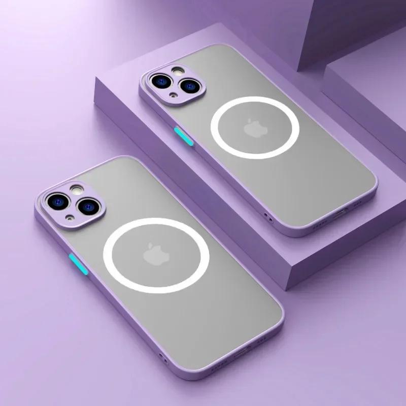 Роскошный магнитный чехол с беспроводной зарядкой для Magsafe для iPhone 15 14 13 12 11 Pro Max X XR XS 7 8 Plus, мягкий противоударный чехол из ТПУ