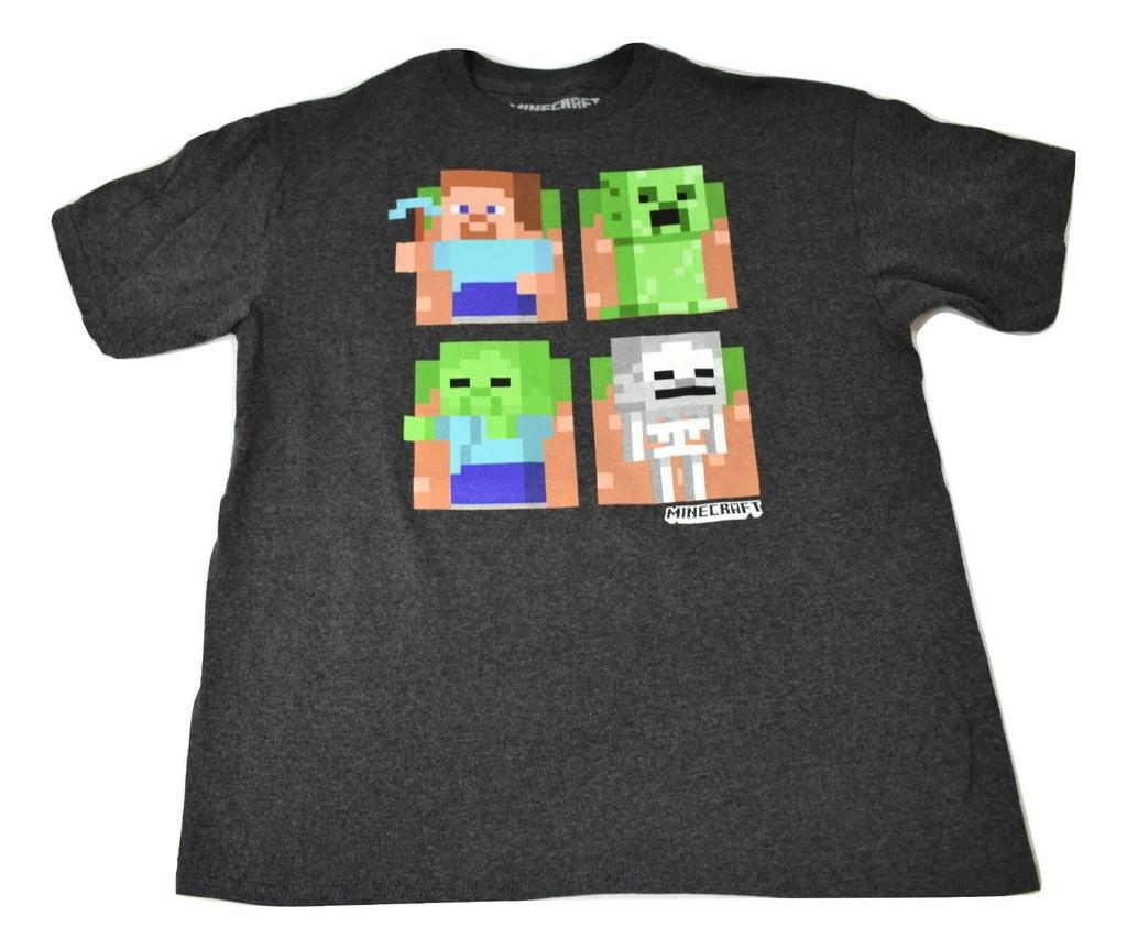 Minecraft Youth Boys Charcoal Creeper 4 Character Tee Shirt New XXL (18)