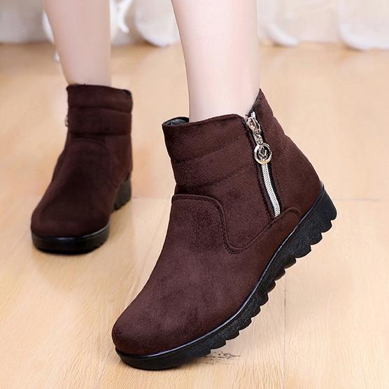 Winter Warm Mom Cotton Boots Plush and Thickening Mom Cotton Shoes Soft Sole Anti Slip Mom Shoes Short Boots