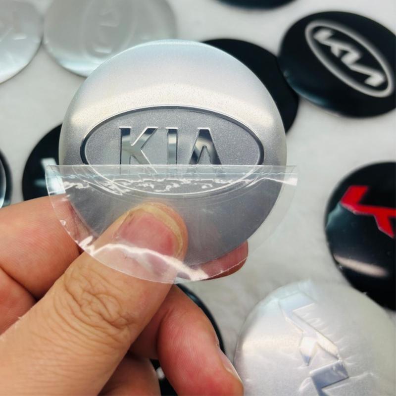 AABJC1 4pcs 56mm Car Aluminum Wheel Stickers for Kia Carnival Niro EV9 K8 Forte Cerato Sportage Ray EV Telluride Wheel Center Stickers