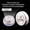 2pcs Creative Round Touch Lamp 3led Hand Pressing Light Car Night Light Small Night Lamp Bedside Lamp Paste Wardrobe Reading Lig