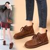 Женские зимние ботинки, оксфорды, ботинки на плоской подошве, дезерты, кожаные студенческие ботинки для девочек, мотоциклетные ботильоны