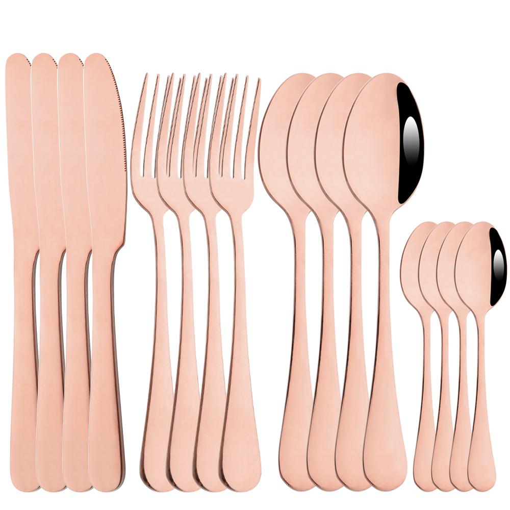 Качественный набор столовых приборов из нержавеющей стали, 16 шт., роскошная посуда, ножи, вилки, ложки, набор кухонной посуды в западном стиле