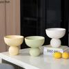 Простая однотонная керамическая тарелка для фруктов с высокой ножкой для гостиной, чайный столик, поднос для хранения закусок и орехов, конфетница, бытовая техника