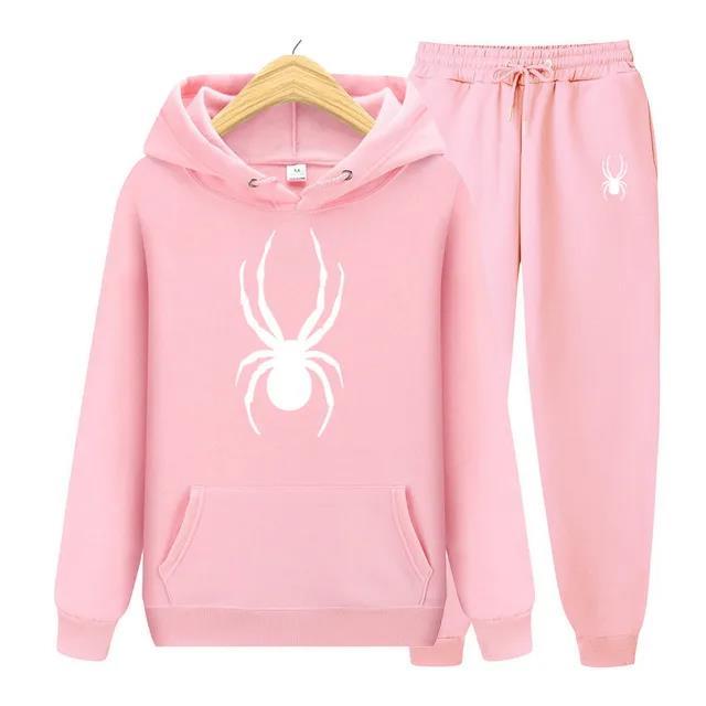 Весенне-осенний мужской костюм брендовая мода паук толстовка + брюки повседневный бег трусцой спортивная одежда 2 комплекта