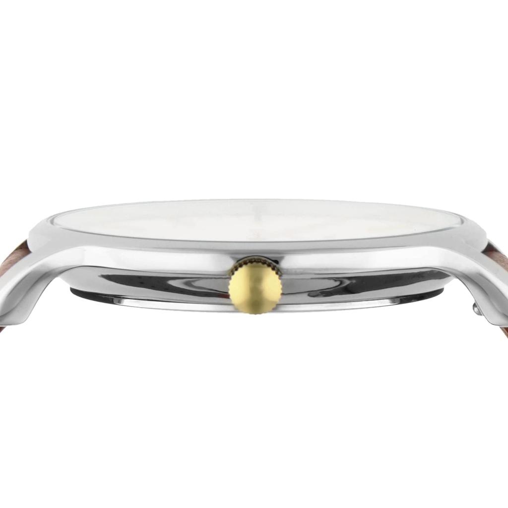 Часы Timex Gallery кремовый циферблат латунь минеральное стекло кварц 40 мм Америка часы TW2V28200 коричневый [TIMEX] мужские [Товар]