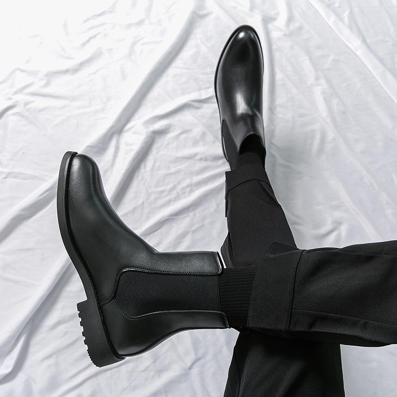 Мужские классические ботинки челси черные коричневые на один шаг повседневные удобные теплые ботильоны европейские уличные тренировочные ботинки размеры 37-46