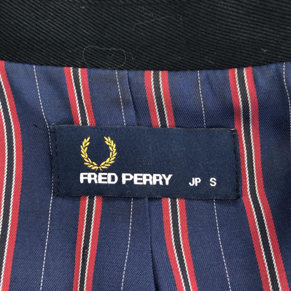 Fred Perry Сделано в Японии приталенный пиджак S черный Задняя полоска Женский Б/у