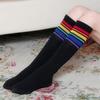 Детские носки в радужную полоску, мягкие гольфы, студенческие футбольные спортивные носки