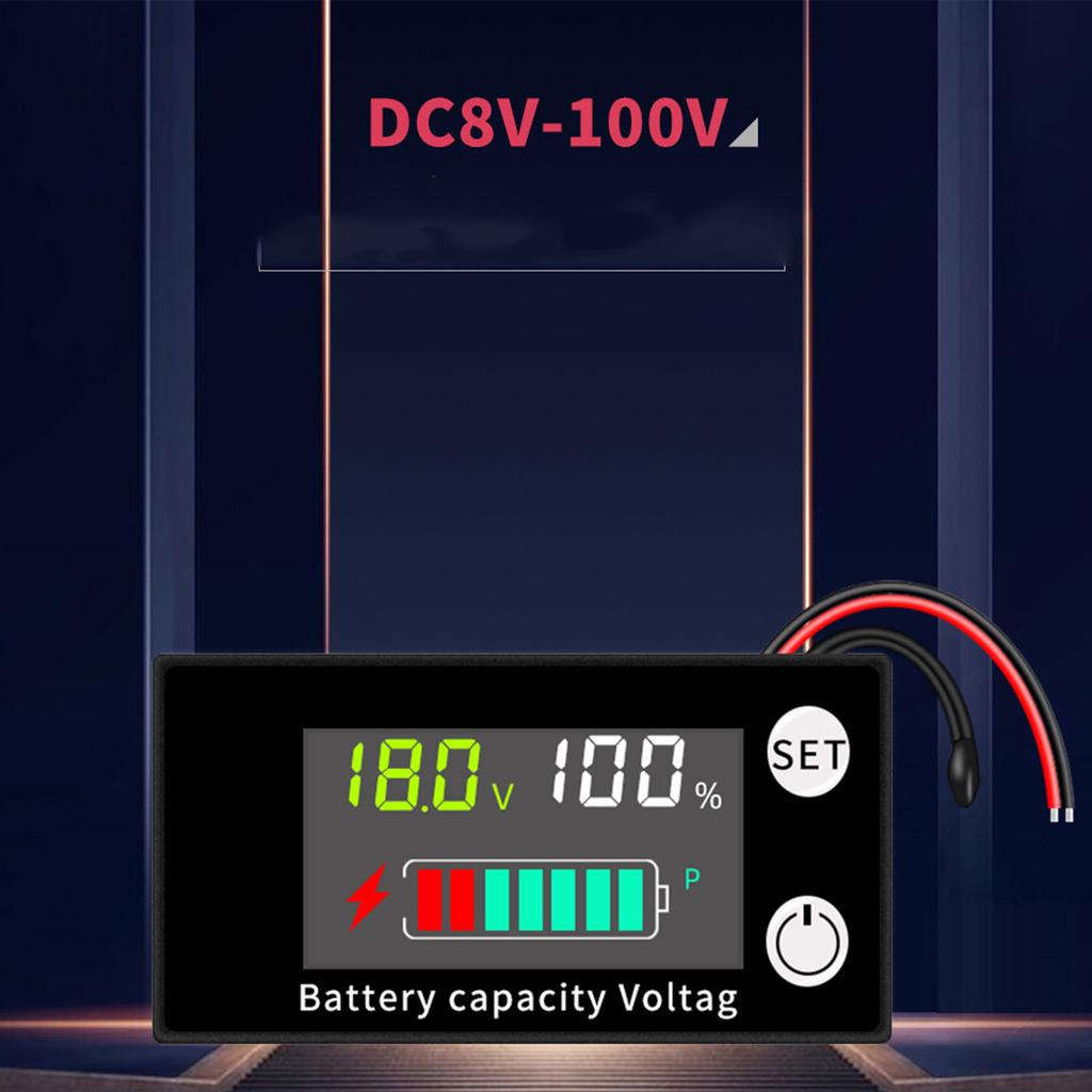 Digital Battery Capacity Tester Percentage Level Voltage LCD Display Air-Conditioning Volt Battery Power Indicator Panel