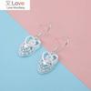 Popular Charms 925 Sterling Silver Pretty Heart Drop Earrings for Women Fashion Party Wedding Jewelry Christmas Gifts