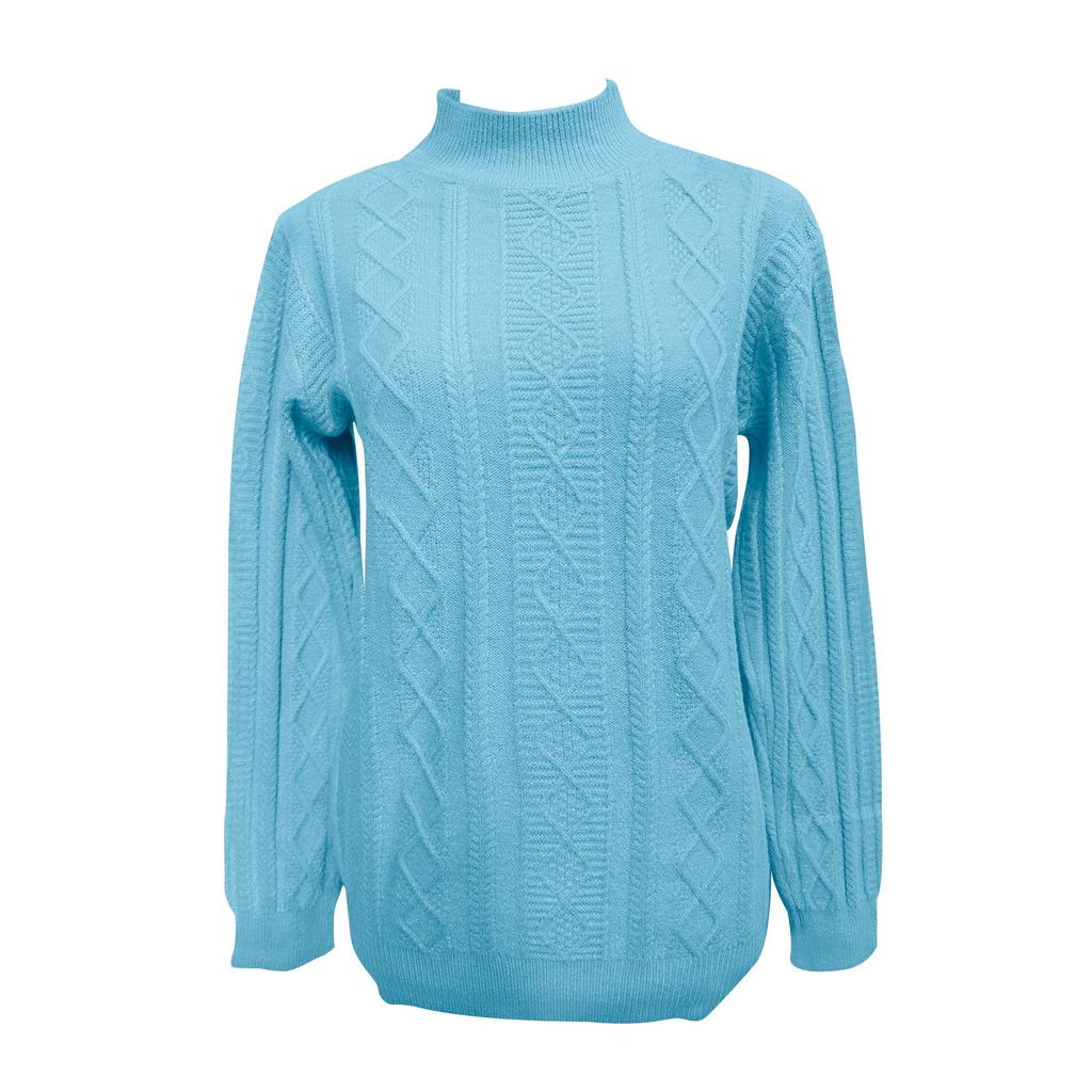 Женский модный свитер с высоким воротом, однотонный трикотажный свитер, повседневный свитер