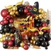113-Piece Magical Wizarding School Balloon Chain Kit, Burgundy Gold Harry Potter Themed Birthday Kit
