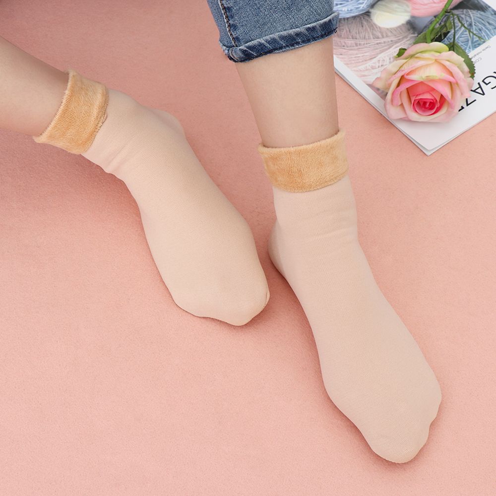 Women Thermal Snow Boots Thicken Socks Velvet Floor Stocking Cashmere Wool Hosiery