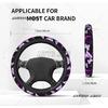 Butterfly Purple Car Steering Wheel Cover Universal Auto Steering Wheel Protector Elastische Car-styling Interior Accessories