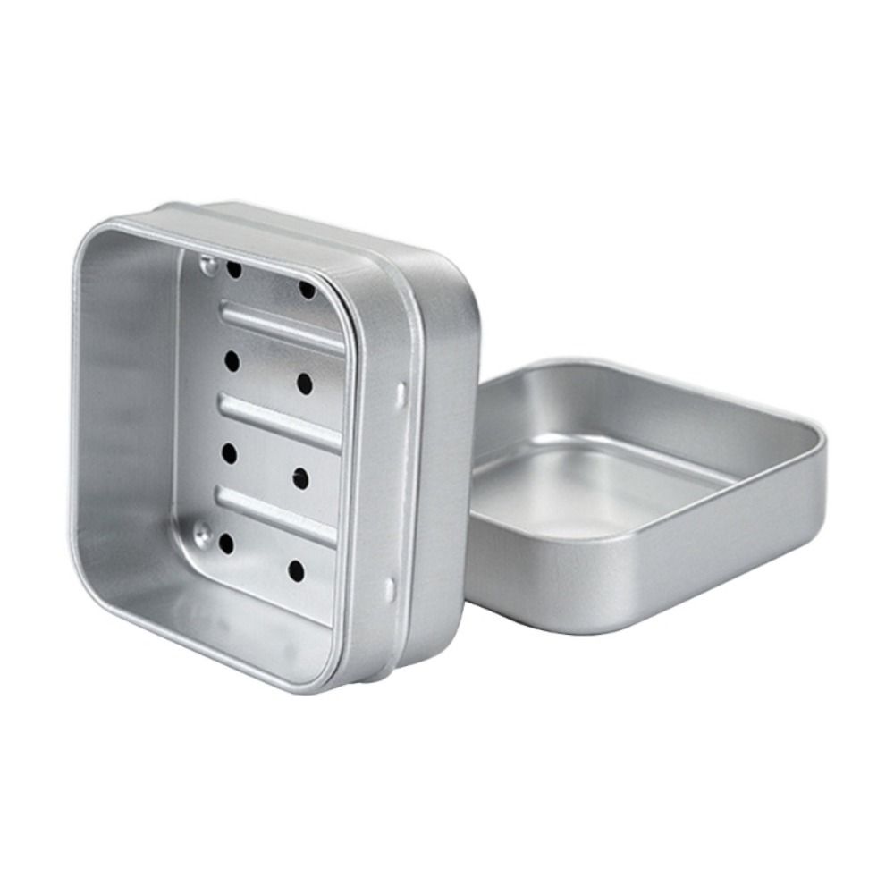 2Pcs with Lid Aluminum Soap Dish Square Soap Box Easy To Rinse Travel Soap Tray Hotel