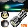 40W New Explosive Nine Core Strong Light Flashlight Outdoor Portable Thumb Rechargeable Waterproof Flashlight Suitable For