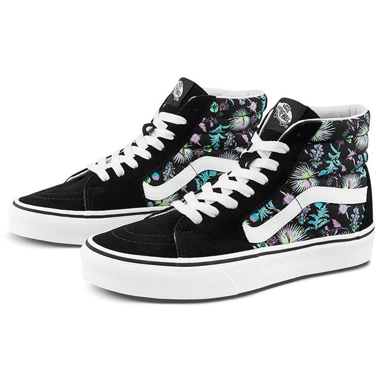 Vans Sk8 Non-Slip Shock Absorption High-Top Skate Shoes Unisex Skate Shoes Black Multicolor VN0A32QG3VD