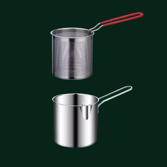 Сковорода-фритюрница темпура с корзиной-ситом из нержавеющей стали для жарки куриных каш и супов