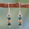 1Pair Chic Dangle Hook Vintage Jewelry Multi-Gemstone Ear Stud Moonstone Earrings Turquoise Amethyst