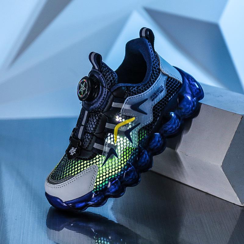 Одноклассники Мальчики Полая сетка дышащая средняя и большая детская спортивная обувь для отдыха Ученики начальной школы кроссовки на мягкой подошве