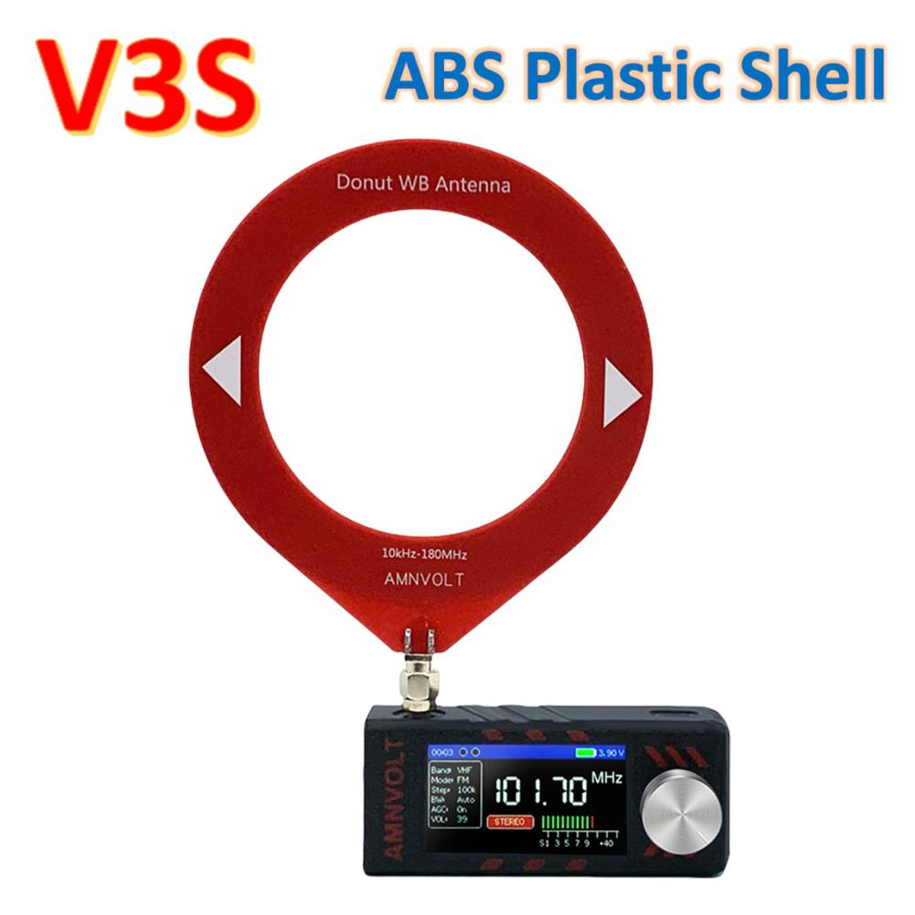AMNVOLT V4/V3S ATS MINI Радио с усилителем для наушников Портативный AM FM радиоприемник 1,9-дюймовый IPS-экран для помещений и улицы