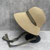 Blogger recommends long straps, pastoral style, fine straw, front big and back small brim, summer sun protection, foldable sunshade straw hat