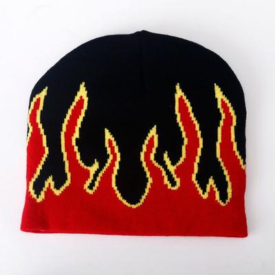Осенняя новая вязаная шапка мужская хип-хоп уличная шапка-пуловер с пламенем зимняя шапка для катания на открытом воздухе универсальная шапка без полей