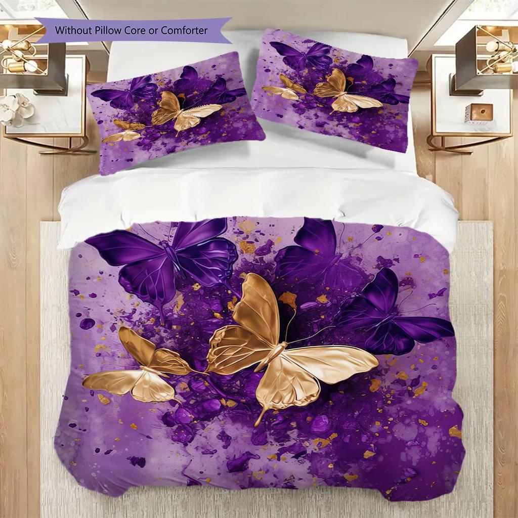 1PC Butterflies, flowers Bedding Quilt Set Quilt Cover Pillowcase Home Decoration Birthday Gift (1 * duvet cover + 15 * pillowcase, without core)