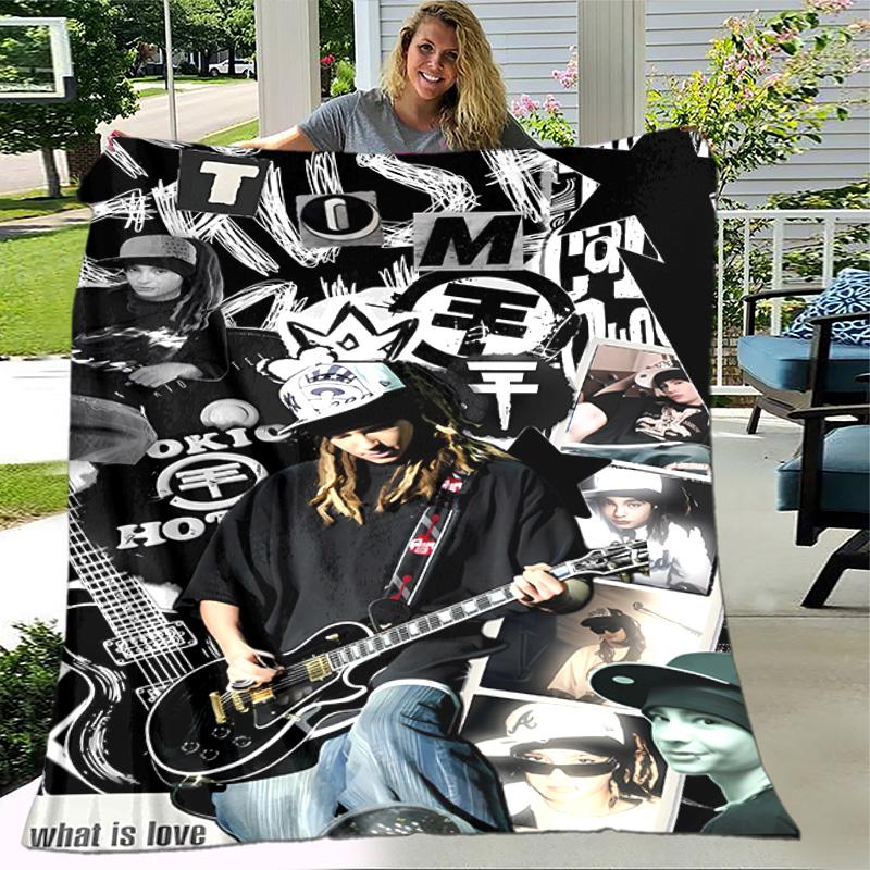 1pc Blanket - Tokio Hotel band Print Design, Lightweight Blanket for Sofa, Bed- Soft &Warm, Gift for All Seasons