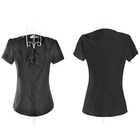 Women Summer Leaf Shirt Short Sleeved Blouse T Shirt Plus Size Top