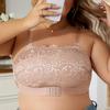 Sexy Lace Back Tube Top with Front Buckle Gathered No Steel Ring Anti-exposure Underwear Bottoming Bra