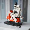 Skeleton Couple Figurine Resin Skeleton Couple Riding Motorcycle Sculpture Gothic
